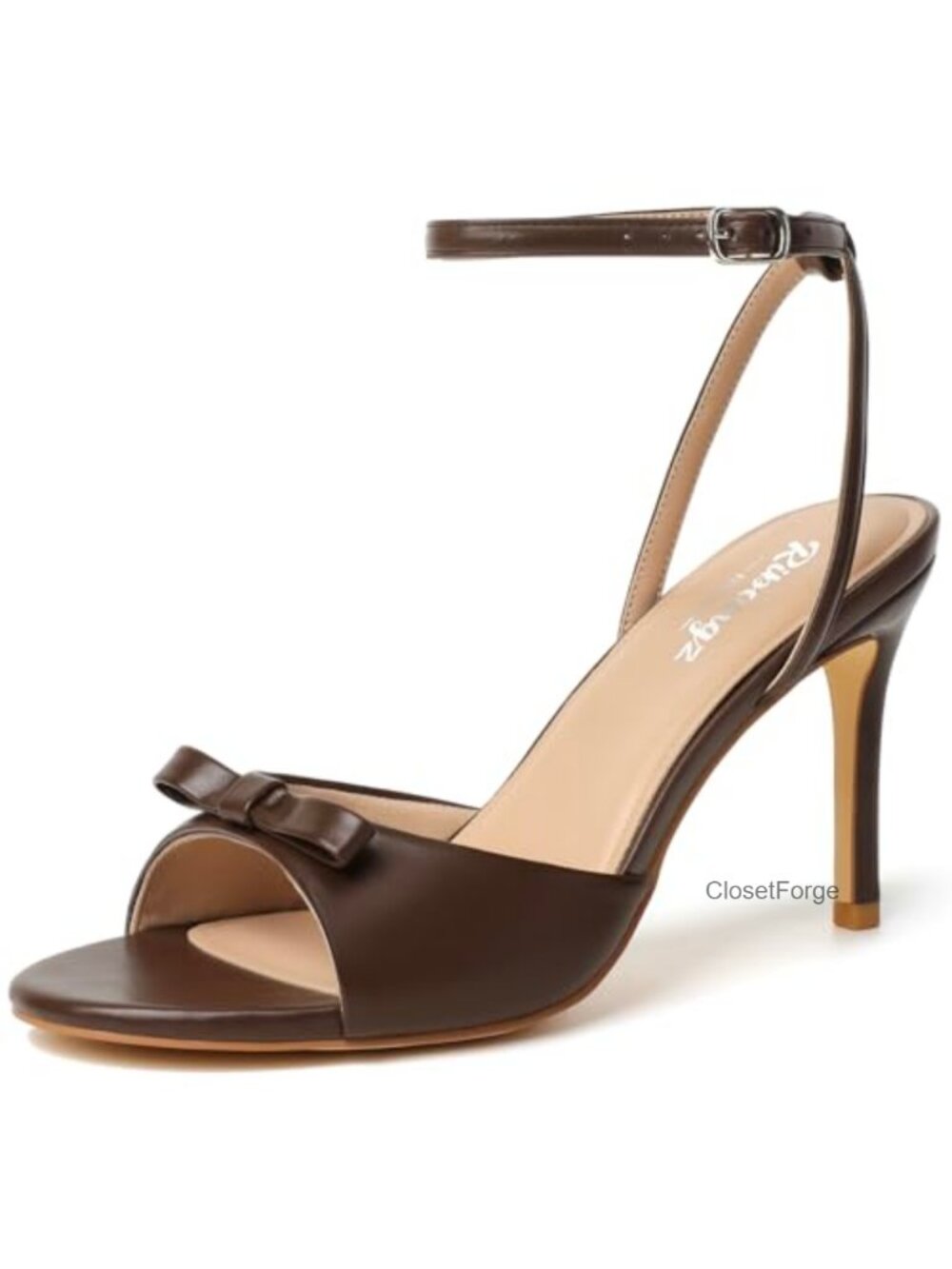Women's Strappy Open Toe Stiletto Heel Bow Ankle Strap